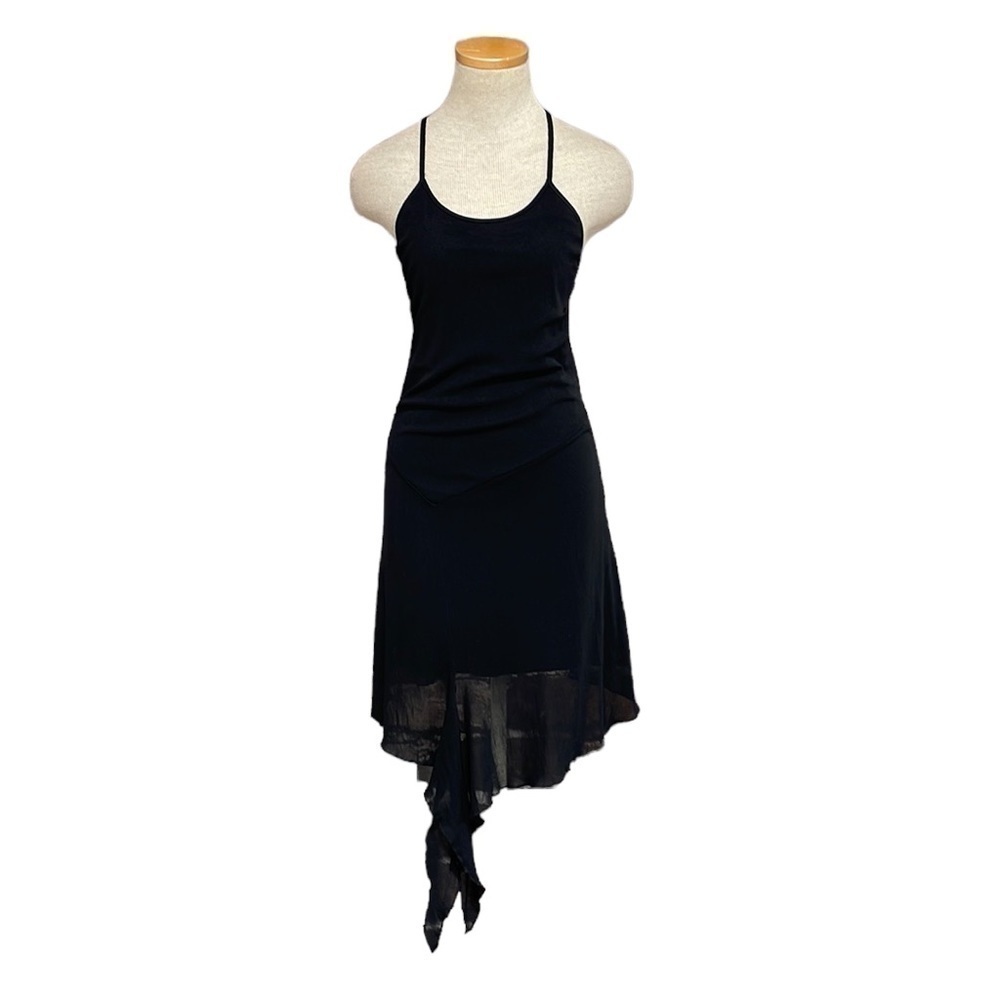 Moussy Dress Womens Small Black Slip Sleeveless Stretch Bodycon Asymmetrical